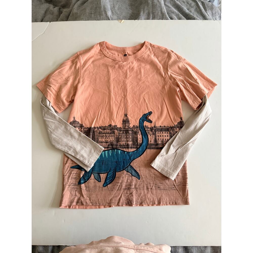 Tea Collection Layered Long Sleeve Graphic Tee - dinosaur - Picture 2 of 6